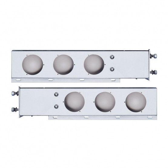 3-3/4" Bolt Pattern 430 SS Spring Loaded Light Bar With Three 4" Light Cutouts (Pair)