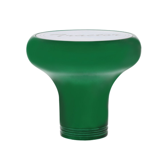 Deluxe Aluminum Screw-On Air Valve Knob With Stainless Tractor Plaque - Emerald Green