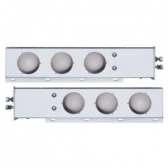2" Bolt Pattern 430 SS Spring Loaded Light Bar With Three 4" Light Cutouts (Pair)