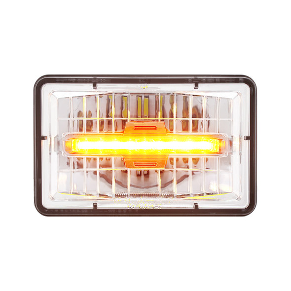 ULTRALIT - 4" X 6" Rectangular LED Headlight With Amber LED Position Light - High Beam
