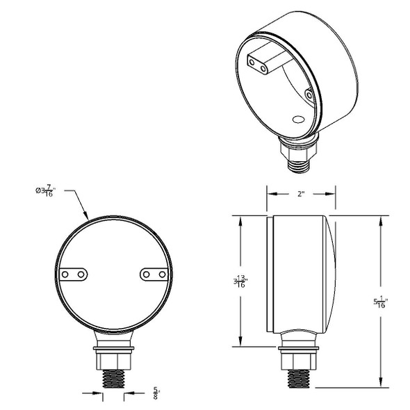 Chrome Die Cast Single Face Light Housing Only (Bulk)