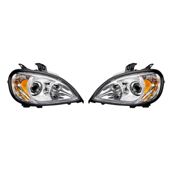 Chrome Projection Headlight Set For 2001-2020 Freightliner Columbia (Pair)