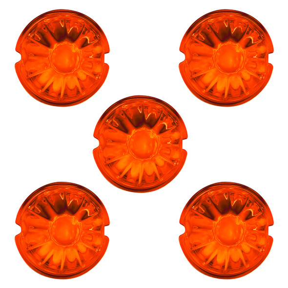 Watermelon Glass Marker Light Lens - Dark Amber (5 Pcs)