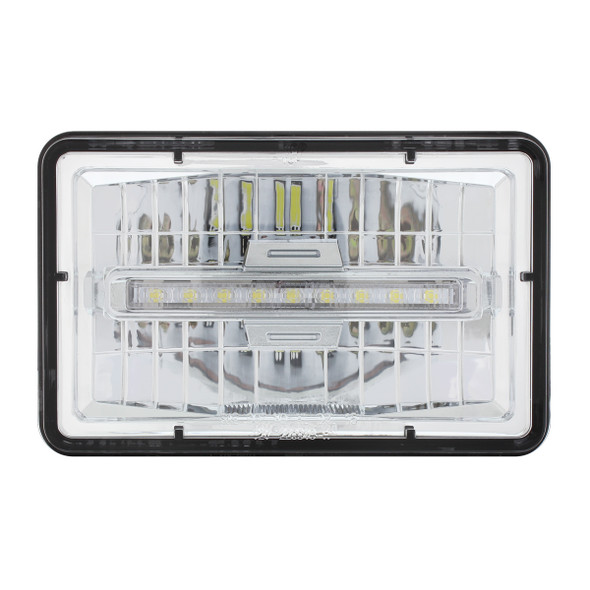 ULTRALIT - 4" X 6" Rectangular LED Headlight With White LED Position Light - High Beam