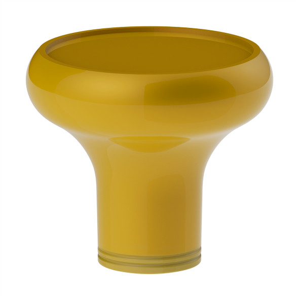 Deluxe Aluminum Screw-On Air Valve Knob With Multi-Color Glossy Tractor Sticker - Electric Yellow