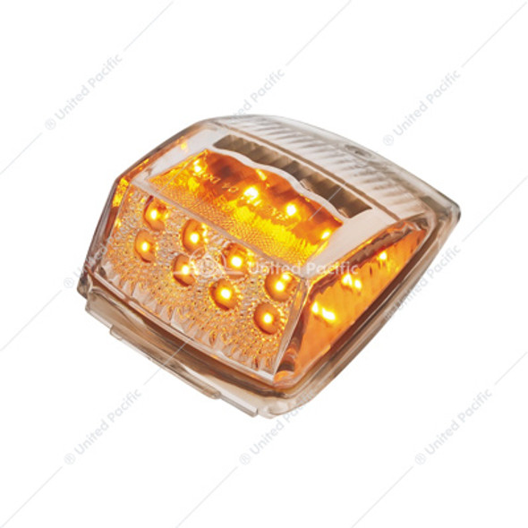 39528-UP 17 LED REFLECTOR SQUARE CAB LIGHT - AMBER LED/CLEAR LENS