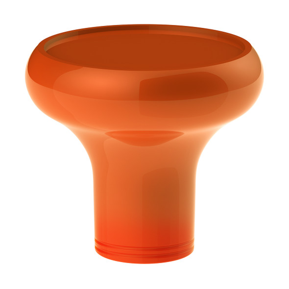 Deluxe Aluminum Screw-On Air Valve Knob With Multi-Color Glossy Trailer Sticker - Cadmium Orange