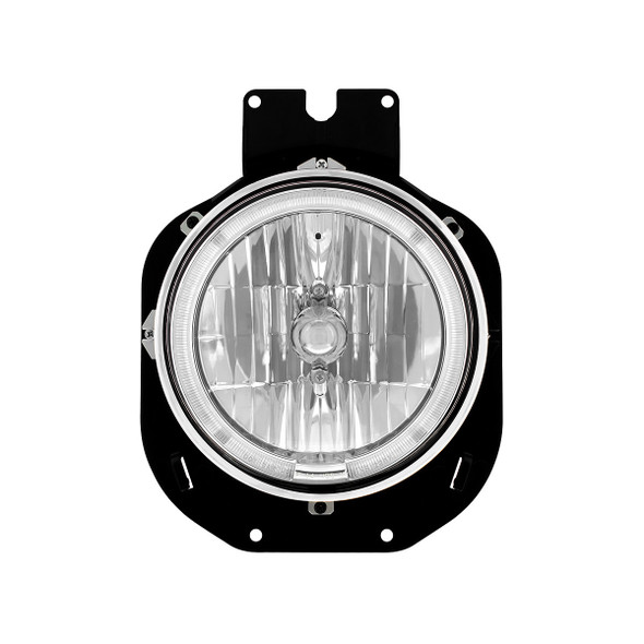 Crystal Headlight With White LED Halo Ring For 1996-2005 Freightliner Century