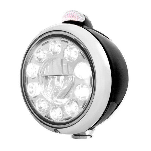 Black Guide 682-C Headlight 11 LED Bulb & Dual Mode LED Signal - Clear Lens