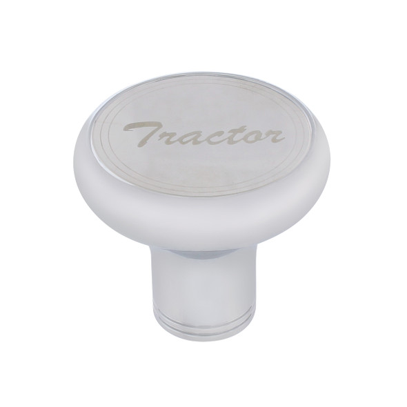"Tractor" Deluxe Air Valve Knob - Stainless Plaque With Cursive Script