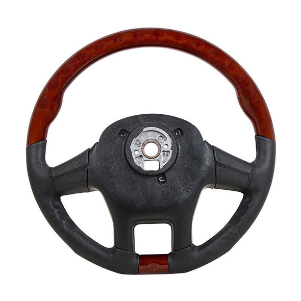 88190-UP 18" YOURGRIP LEATHER AND WOOD STEERING WHEEL FOR 2012-2021 PETERBILT 579 & 2013-2021 KENWORTH T680