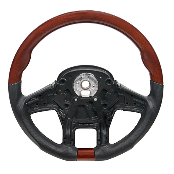 88190-UP 18" YOURGRIP LEATHER AND WOOD STEERING WHEEL FOR 2012-2021 PETERBILT 579 & 2013-2021 KENWORTH T680