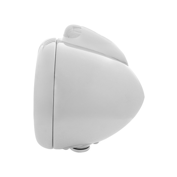 Stainless Steel Guide 682-C Style Headlight H4 & LED Turn Signal - Clear Lens