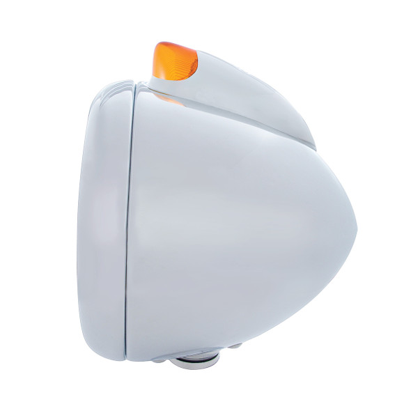 Chrome Guide 682-C Headlight H4 & Original Style LED Signal - Amber Lens