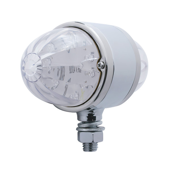 34 LED Watermelon Double Face Light W/Chrome Housing - Amber & Red LED/Clear Lens