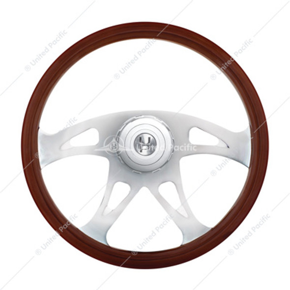 88138-UP 18" CHROME BOSS STEERING WHEEL WITH HUB & HORN BUTTON KIT FOR PETERBILT (1998-2005) & KENWORTH (2001-2002)