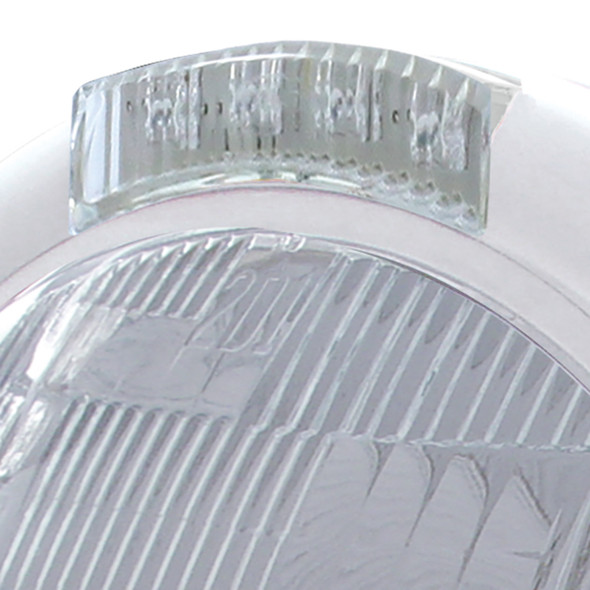 Chrome Classic Headlight H6024 Bulb & LED Turn Signal - Clear Lens