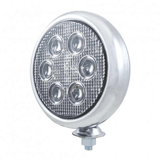 6 High Power LED 5" Round Work Light With Chrome Housing