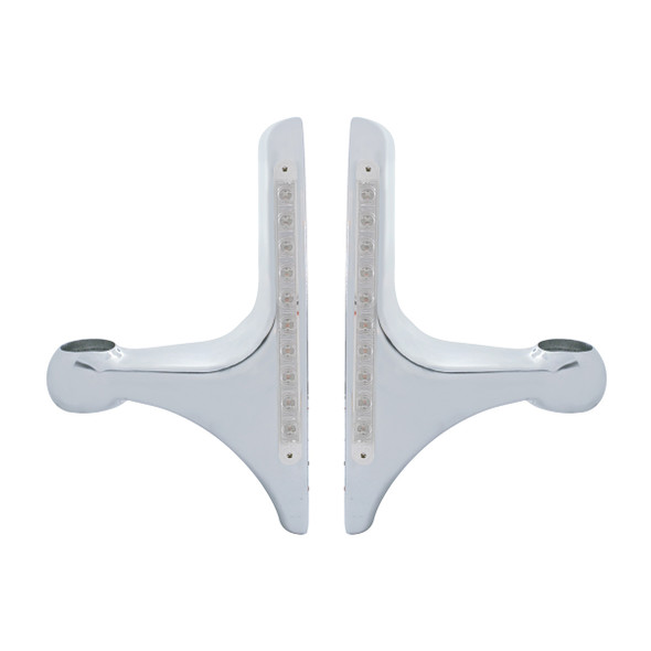 LED Headlight Bracket - 10 Amber LED/Clear Lens (Pair)