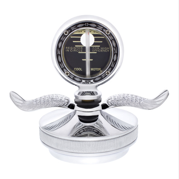 Chrome Aluminum Boyce MotoMeter With Base & Chrome Wings