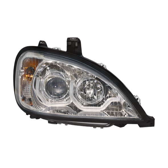 Chrome Projection Headlight With LED Position Light For 2001-2020 Freightliner Columbia - Passenger