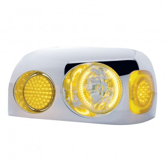 Chrome Inner Headlight Bezel For 1996-2010 Freightliner Century - Driver