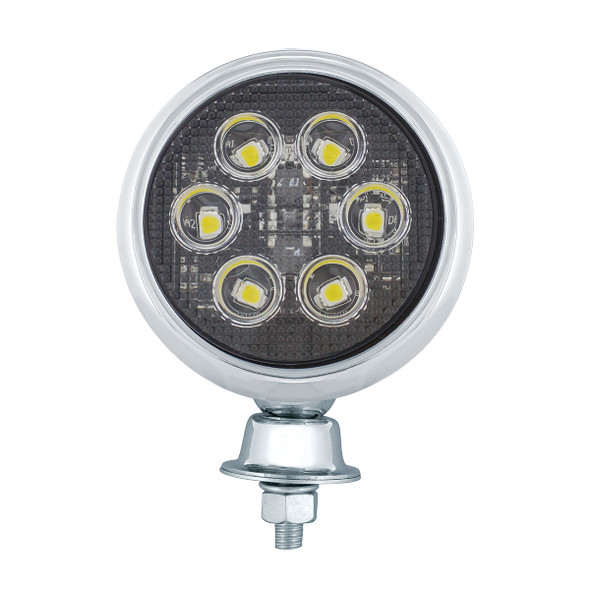 6 High Power LED Round Work Light With Teardrop Style Stainless Housing