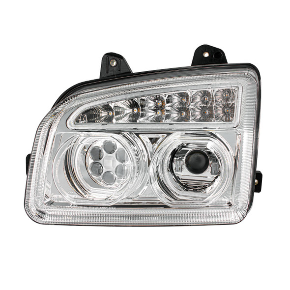 Chrome 11 LED Headlight For 2015-2024 Kenworth T880-Driver