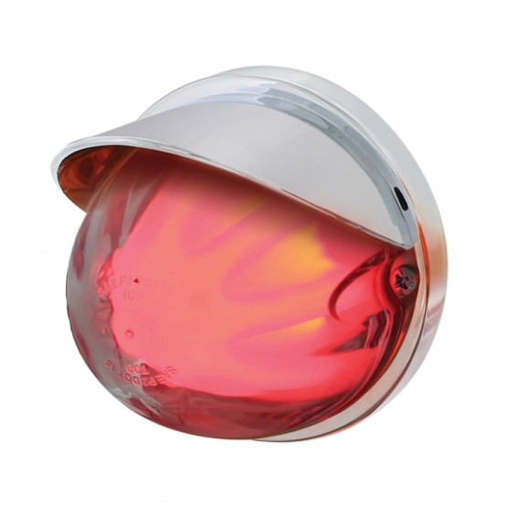 9 LED Dual Function GloLight Watermelon Flush Mount Kit With Visor - Red LED/Clear Lens