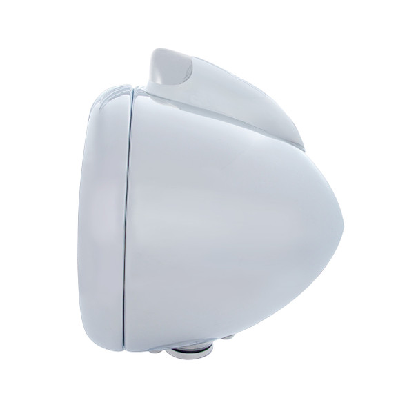 Chrome Guide 682-C Headlight H4 With 10 Amber LED & Original Style Turn - Clear Lens