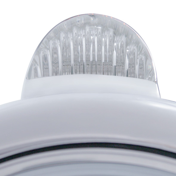 Chrome Guide 682-C Headlight H4 With Amber LED & Dual Mode LED Signal - Clear Lens