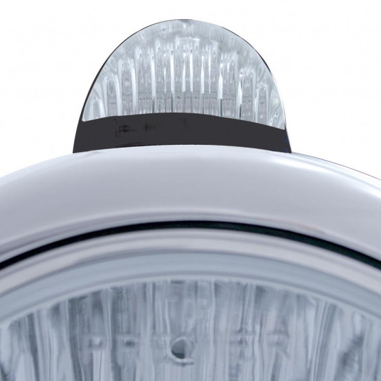 Black Guide 682-C Style Headlight H4 & LED Turn Signal - Clear Lens