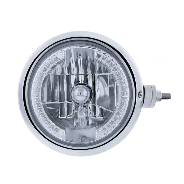 Chrome Guide 682-C Style Headlight Assembly W/Crystal Lens & 34 LEDs Position Light - R/H (Horizontal Mount)