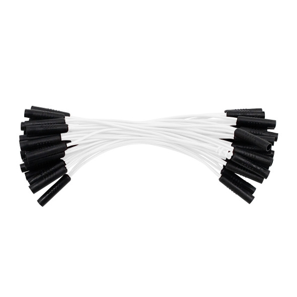 0.180" Female Plug White Wire Harness With 50 Plugs-6" Lead (Bulk)