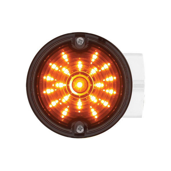 21 LED 3-1/4" Dual Function Signal Light For Harley Motorcycle With Housing - Amber LED/Smoke Lens
