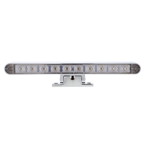 Chrome 10 LED Light Bar With 180 Degree Swivel Base - Dual Function Amber LED/Clear Lens