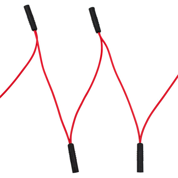 0.180" Female Plug Red Wire Harness With 50 Plugs-6" Lead (Bulk)