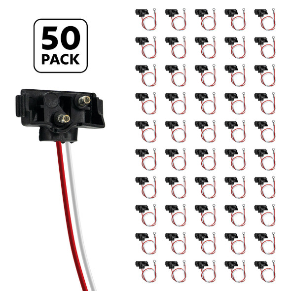 2 Wire Pigtail With 2 Prong Right Angle Plug - 12" Lead (50-Pack)