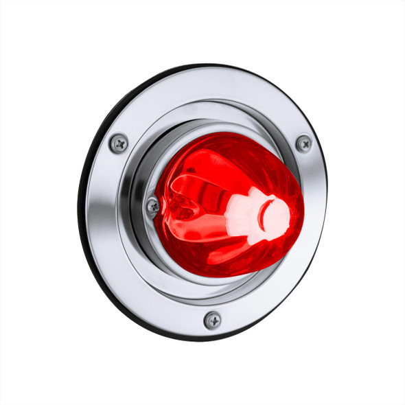 Dual Function Glass Watermelon Sleeper Bunk Kit With 304 Stainless Steel Bezel & LED Bulb-Red Lens/Red LED