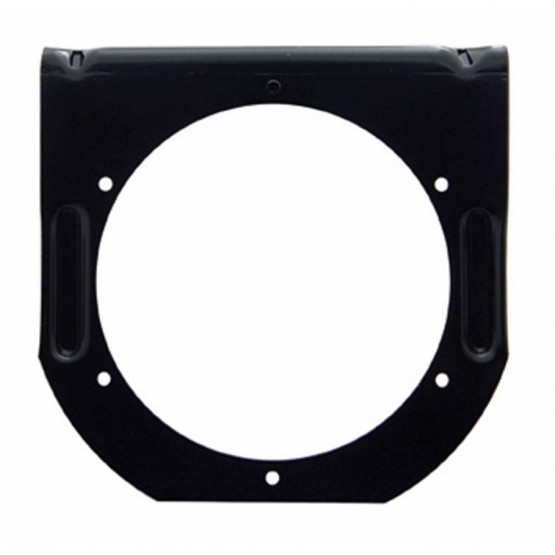 4" Black Light Bracket With Flange - 1 Cutout