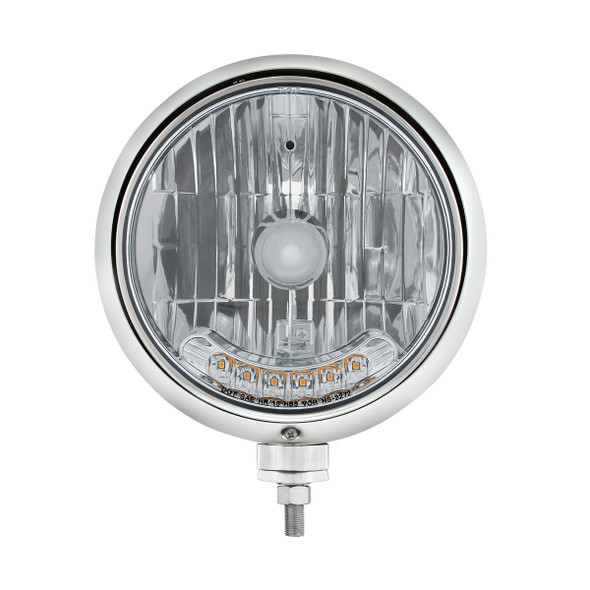 Stainless Guide 682-C Style Headlight H4 Bulb With 6 Amber LED