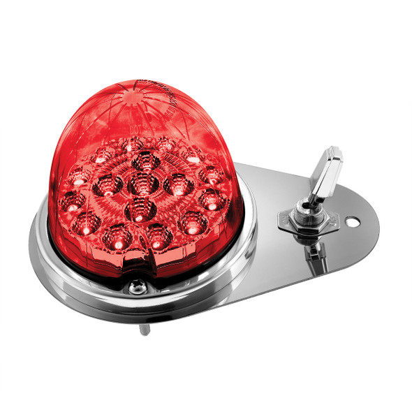 304 SS Above Door Dome Light Kit W/ 17 LED Double Fury Watermelon For 1994-2025 KW W900-Red & Blue LED