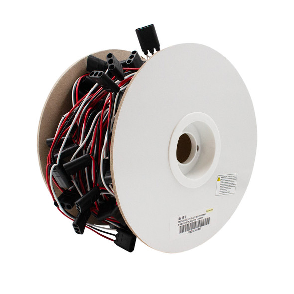 150 Count 3-Prong Female Bullet Plugs Wire Harness Roll - 74' W/6" Lead Between Plugs