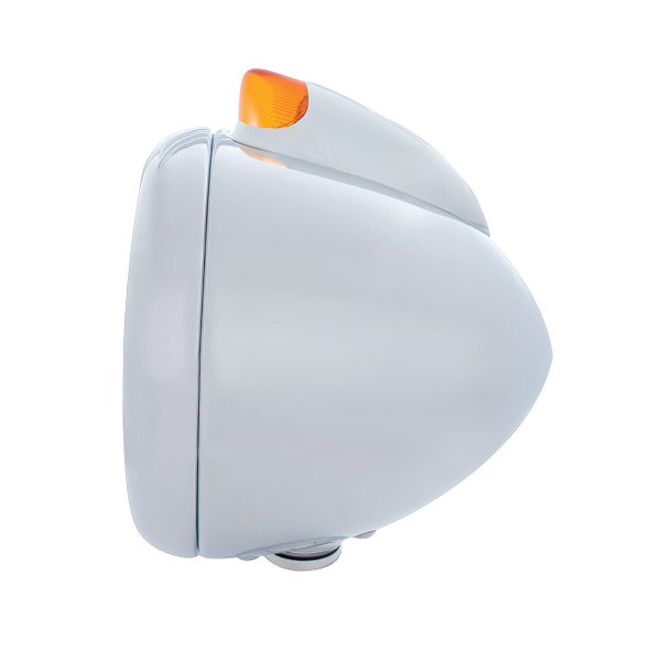 Stainless Steel Guide 682-C Headlight H6024 & Original Style LED Signal - Amber Lens