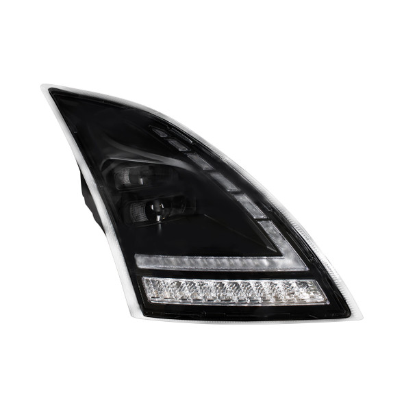 Blackout Full LED Headlight With LED Turn Signal and DRL For 2018-2024 Volvo VNL-Passenger