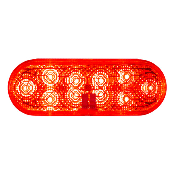 10 LED 6" Oval Light (Stop, Turn & Tail) With Heated Lens - Red LED/Red Lens