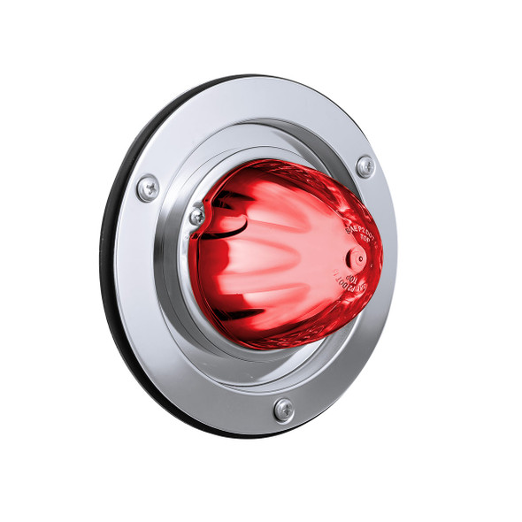 9 LED Dual Function GloLight Watermelon Sleeper Bunk Kit With 304 Stainless Steel Bezel-Red LED/Red Lens