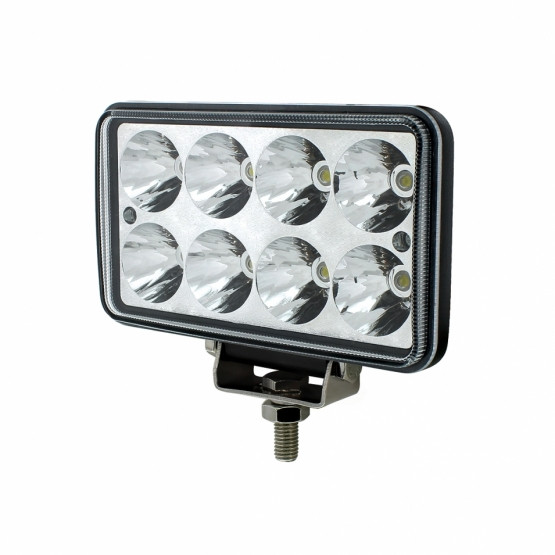 8 High Power LED Rectangular Work Light With Chrome Reflector