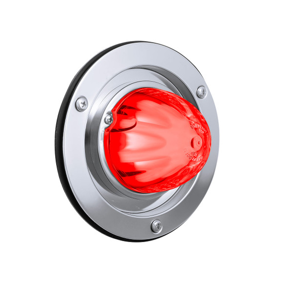 9 LED Dual Function GloLight Watermelon Sleeper Bunk Kit With 304 Stainless Steel Bezel-Red LED/Clear Lens