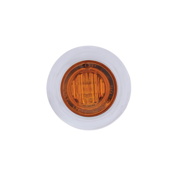 3 LED Dual Function 3/4" Mini Auxiliary/Utility Light With Bezel & Washer - Amber LED/Amber Lens